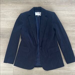Frame Denim Women's Navy Pinstripe Blazer